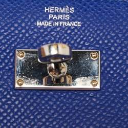Hermes Blue Electric Epsom Leather Kelly Classic Wallet