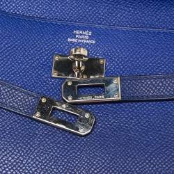 Hermes Blue Electric Epsom Leather Kelly Classic Wallet