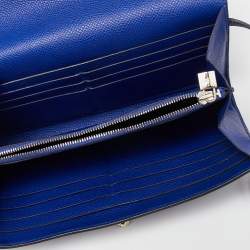 Hermes Blue Electric Epsom Leather Kelly Classic Wallet