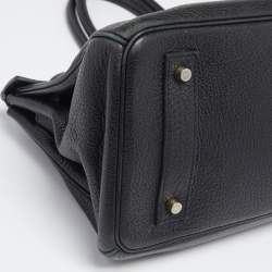 Hermes Black Clemence Leather Gold Finish Shoulder Birkin JPG 42 Bag