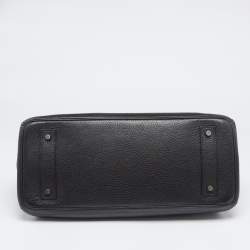 Hermes Black Clemence Leather Gold Finish Shoulder Birkin JPG 42 Bag