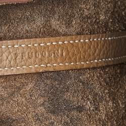 Pre Owned Hermes Taupe Clemence Leather Gold Finish Picotin Lock 22 Bag