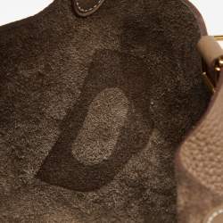 Pre Owned Hermes Taupe Clemence Leather Gold Finish Picotin Lock 22 Bag