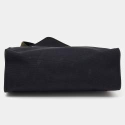 Pre Owned Hermes Noir Toil And Vache Hunter Leather Herbag Zip 39 Bag