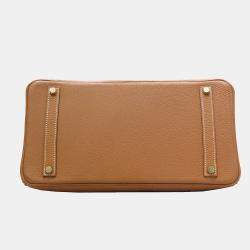 Pre Owned Hermes Birkin 35 handbag gold G metal fittings Togo H engraved