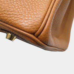 Pre Owned Hermes Birkin 35 handbag gold G metal fittings Togo H engraved