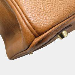 Pre Owned Hermes Birkin 35 handbag gold G metal fittings Togo H engraved