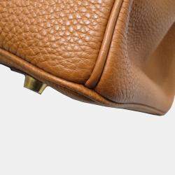 Pre Owned Hermes Birkin 35 handbag gold G metal fittings Togo H engraved