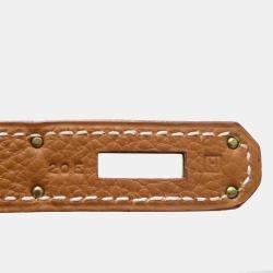 Pre Owned Hermes Birkin 35 handbag gold G metal fittings Togo H engraved