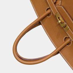 Pre Owned Hermes Birkin 35 handbag gold G metal fittings Togo H engraved