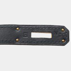 Pre Owned Hermes Kelly 32 Swift Navy â¡ H engraved handbag