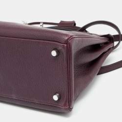 Hermes Violet Chevre de Coromandel Leather Palladium Plated Kelly 32 Bag