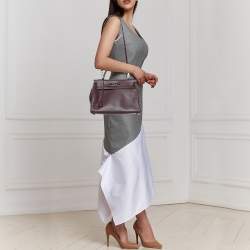 Hermes Violet Chevre de Coromandel Leather Palladium Plated Kelly 32 Bag