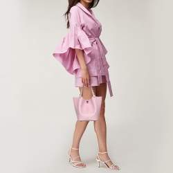 Pre Owned Hermes Mauve Sylvestre/Rogue H/Jaune de Naples Epsom Leather Picotin Lock Tressage MM Bag