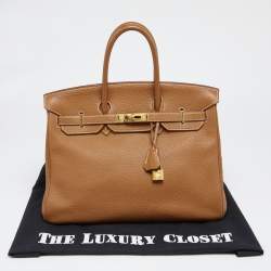 Hermes Gold Togo Leather Gold Finish Birkin 35 Bag