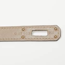 Pre Owned Hermes Gris Asphalt Swift Leather Kelly Cut Clutch