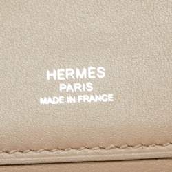 Pre Owned Hermes Gris Asphalt Swift Leather Kelly Cut Clutch