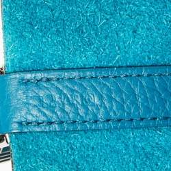 Pre Owned Hermes Bleu Izmir Clemence Leather Picotin Lock 22 Bag