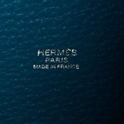 Pre Owned Hermes Bleu Izmir Clemence Leather Picotin Lock 22 Bag