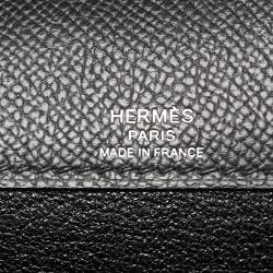 Pre Owned Hermes Black Epsom Leather Kelly Depeches 25 Pouch