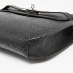 Pre Owned Hermes Black Epsom Leather Kelly Depeches 25 Pouch