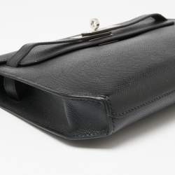Pre Owned Hermes Black Epsom Leather Kelly Depeches 25 Pouch