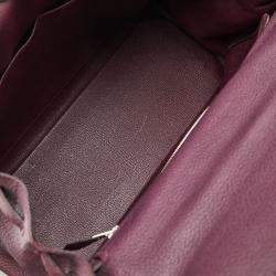 Hermes Violet Chevre de Coromandel Leather Palladium Plated Kelly 32 Bag