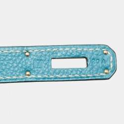 Pre Owned Hermes Bleu Jean Togo Leather So Kelly 22 Bag