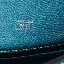Pre Owned Hermes Bleu Jean Togo Leather So Kelly 22 Bag