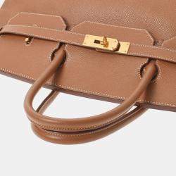 Hermes Brown Courchevel Leather Gold Hardware Birkin 40 Bag