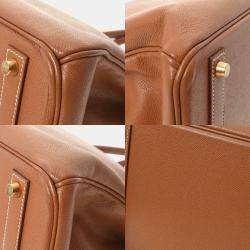 Hermes Brown Courchevel Leather Gold Hardware Birkin 40 Bag