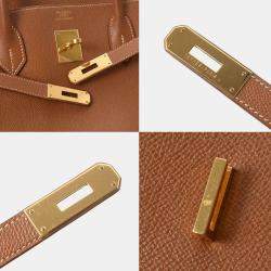Hermes Brown Courchevel Leather Gold Hardware Birkin 40 Bag