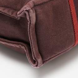Pre Owned Hermes Burgundy/Red Canvas Fourre Tout PM Bag