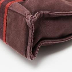 Pre Owned Hermes Burgundy/Red Canvas Fourre Tout PM Bag
