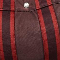Pre Owned Hermes Burgundy/Red Canvas Fourre Tout PM Bag