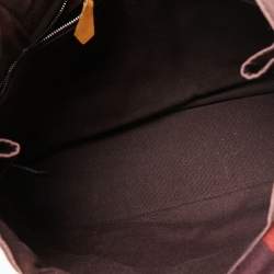 Pre Owned Hermes Burgundy/Red Canvas Fourre Tout PM Bag