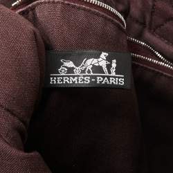 Pre Owned Hermes Burgundy/Red Canvas Fourre Tout PM Bag