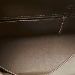 Hermes Etoupe Epsom Leather Palladium Finish Kelly Sellier 28 Bag