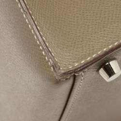 Hermes Etoupe Epsom Leather Palladium Finish Kelly Sellier 28 Bag