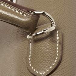 Hermes Etoupe Epsom Leather Palladium Finish Kelly Sellier 28 Bag