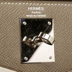 Hermes Etoupe Epsom Leather Palladium Finish Kelly Sellier 28 Bag