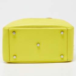 Pre Owned Hermes Lime Taurillon Clemence Leather Palladium Plated Lindy 26 Bag