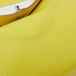 Pre Owned Hermes Lime Taurillon Clemence Leather Palladium Plated Lindy 26 Bag