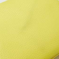 Pre Owned Hermes Lime Taurillon Clemence Leather Palladium Plated Lindy 26 Bag