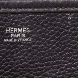 Pre Owned Hermes Prunoir Clemence Leather Evelyne III GM Bag