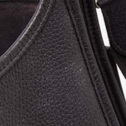 Pre Owned Hermes Prunoir Clemence Leather Evelyne III GM Bag
