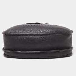 Pre Owned Hermes Prunoir Clemence Leather Evelyne III GM Bag
