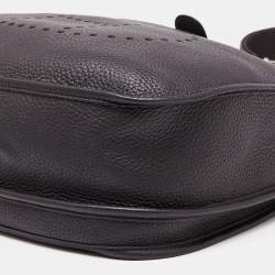 Pre Owned Hermes Prunoir Clemence Leather Evelyne III GM Bag
