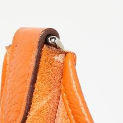 Pre Owned Hermes Orange Clemence Leather Evelyne III GM Bag