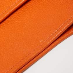 Pre Owned Hermes Orange Clemence Leather Evelyne III GM Bag